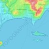 戛纳地形图、海拔、地势