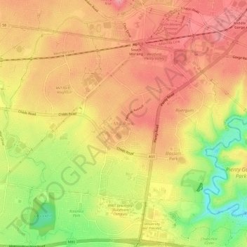 Mill Park地形图、海拔、地势
