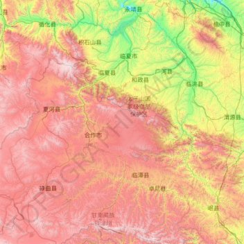 洮河地形图、海拔、地势