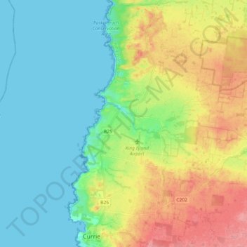 Loorana地形图、海拔、地势