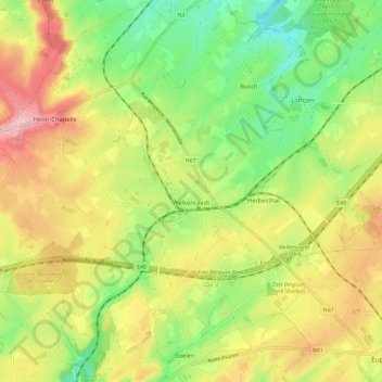Welkenraedt地形图、海拔、地势