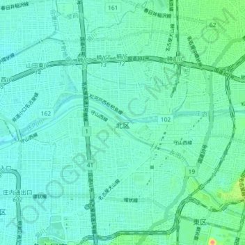 北区地形图、海拔、地势