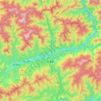 大丰町地形图、海拔、地势