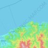 新溫泉町地形图、海拔、地势