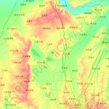 农安县地形图、海拔、地势