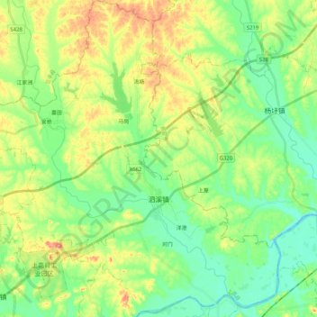 泗溪镇地形图、海拔、地势