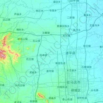 遂平县地形图、海拔、地势