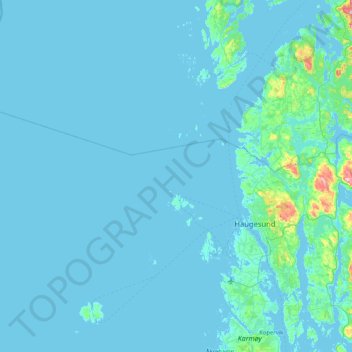 Haugesund地形图、海拔、地势