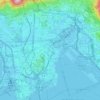 九龍城區地形图、海拔、地势