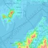 后海灣 - 深圳湾地形图、海拔、地势
