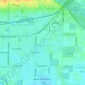 Confluencia地形图、海拔、地势