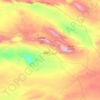哈密市地形图、海拔、地势