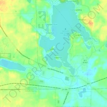 Hamilton地形图、海拔、地势