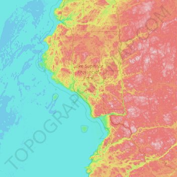 Lake Superior Provincial Park地形图、海拔、地势