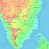 Tamil Nadu地形图、海拔、地势