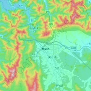 甘棠镇地形图、海拔、地势