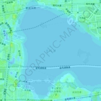金鸡湖地形图、海拔、地势