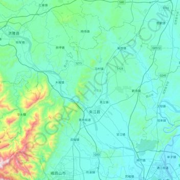 夹江县地形图、海拔、地势