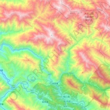 龙田乡地形图、海拔、地势