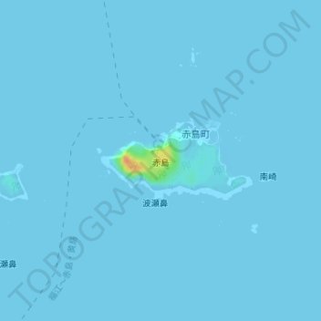赤島地形图、海拔、地势