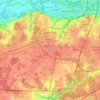 茹埃莱图尔地形图、海拔、地势