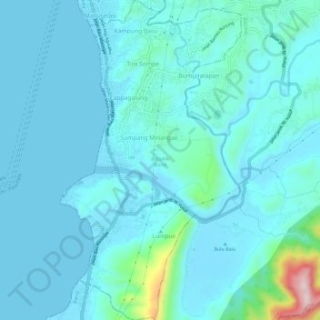 Bacukiki Barat地形图、海拔、地势