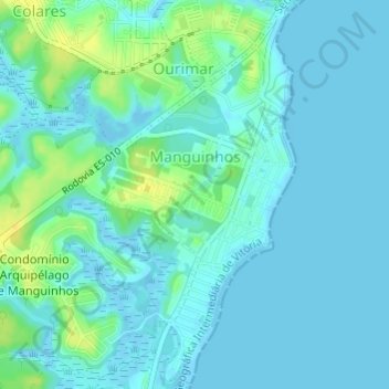 Manguinhos地形图、海拔、地势