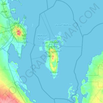 巴林地形图、海拔、地势