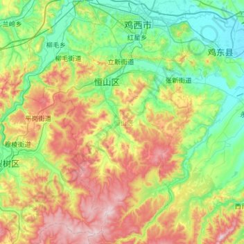 恒山区地形图、海拔、地势