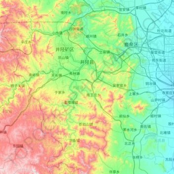 井陉县地形图、海拔、地势