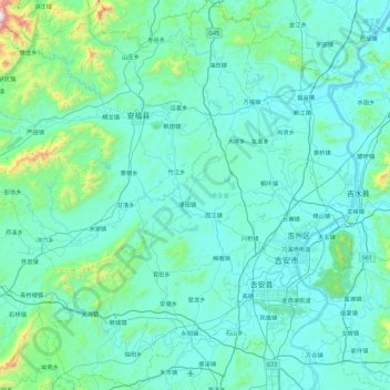 吉安县地形图、海拔、地势