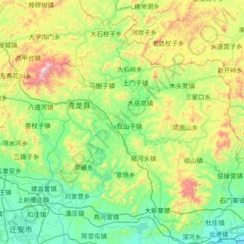 青龙满族自治县地形图、海拔、地势