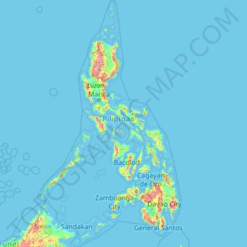 菲律宾 / 菲律賓地形图、海拔、地势