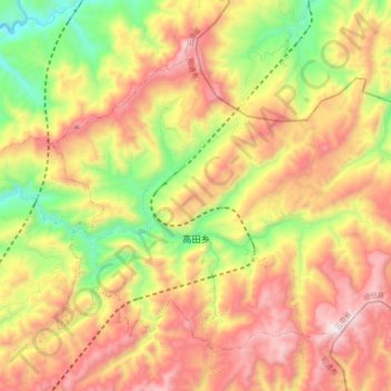 高田乡地形图、海拔、地势