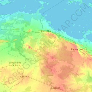 Corralillo地形图、海拔、地势