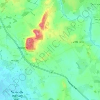 Great Ness地形图、海拔、地势