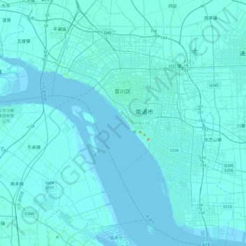 崇川区地形图、海拔、地势