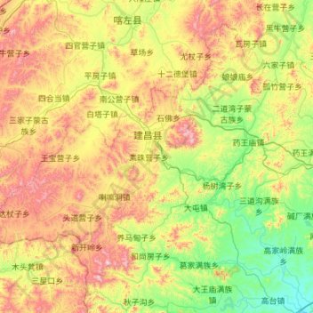 建昌县地形图、海拔、地势