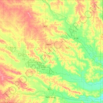 Butler County地形图、海拔、地势