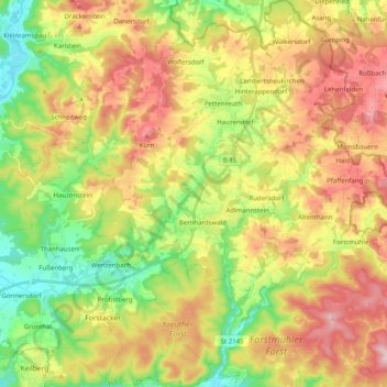 93170地形图、海拔、地势