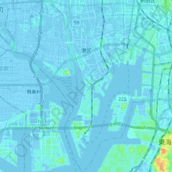 港区地形图、海拔、地势