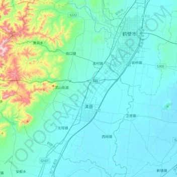 淇县地形图、海拔、地势