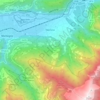 Talamona地形图、海拔、地势