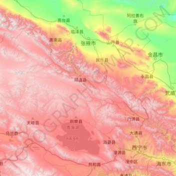 海北藏族自治州地形图、海拔、地势