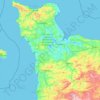 科唐坦半島地形图、海拔、地势