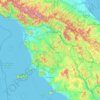 Toscana地形图、海拔、地势