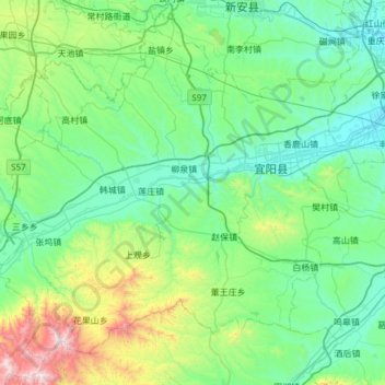 宜阳县地形图、海拔、地势