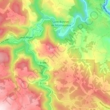 Laval-Atger地形图、海拔、地势