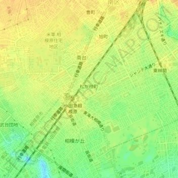 Matsugaecho地形图、海拔、地势