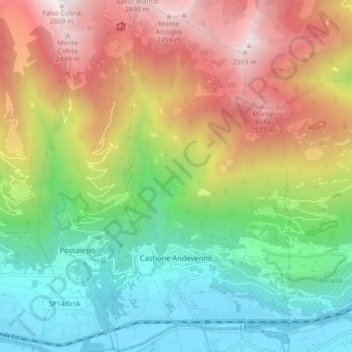 Castione Andevenno地形图、海拔、地势